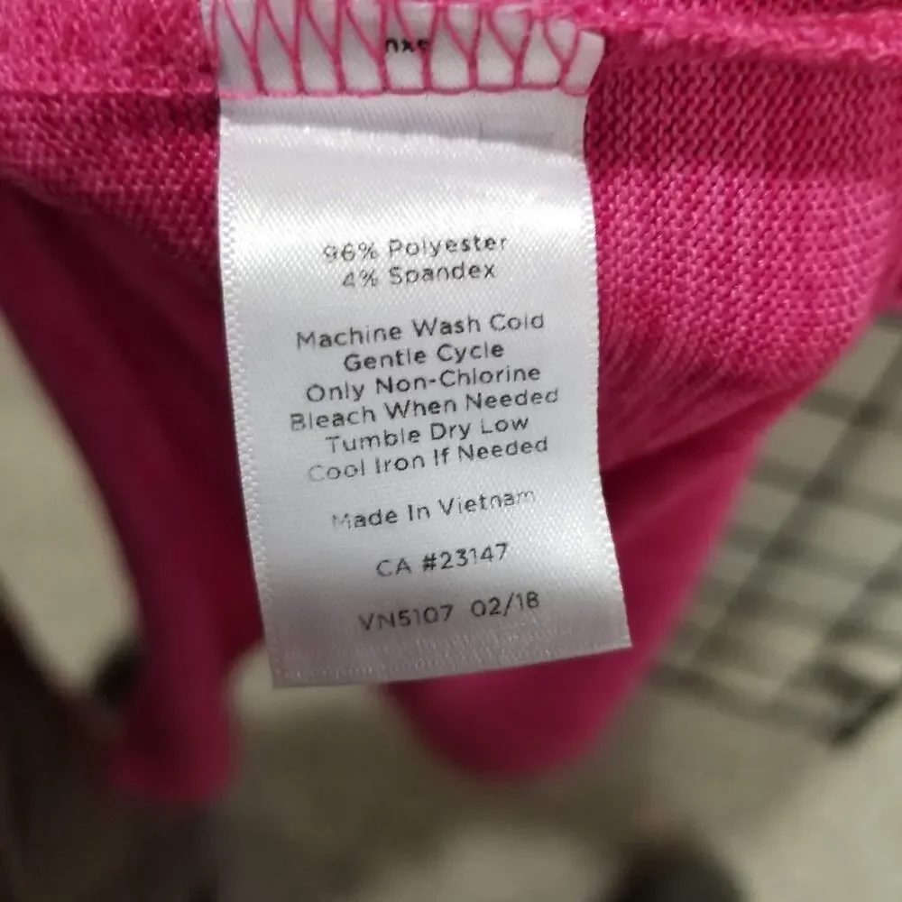 T By Talbots T Shirt Dress Womens XL Pink Crisscross Back Drawstring Midi - Picture 5 of 6